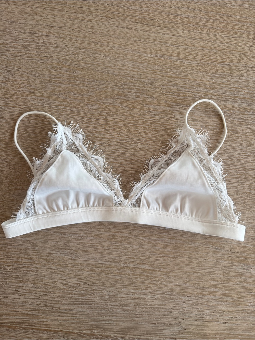 All Things Golden Lace Trim Bralette - White